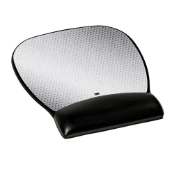 Outlet 3M â„¢ Precise Vertex Mouse Pad with Gel Wrist Rest, Non-Skid Base, Black/Silver (MW310LE)