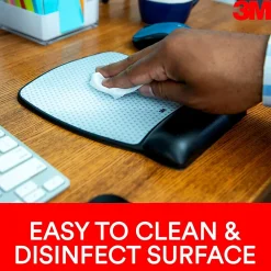 Outlet 3M ™ Precise Vertex Mouse Pad with Gel Wrist Rest, Non-Skid Base, Black/Silver (MW310LE)