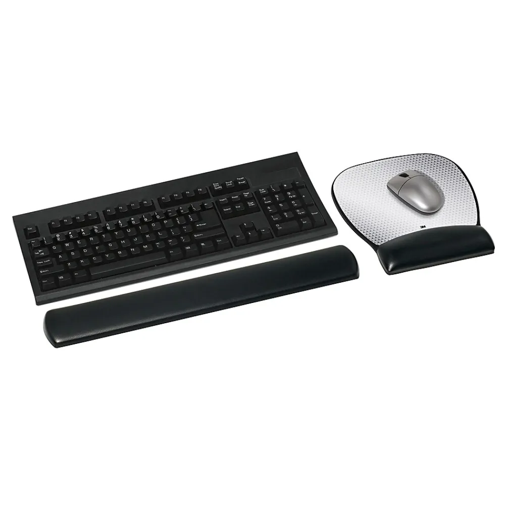 Outlet 3M ™ Precise Vertex Mouse Pad with Gel Wrist Rest, Non-Skid Base, Black/Silver (MW310LE)