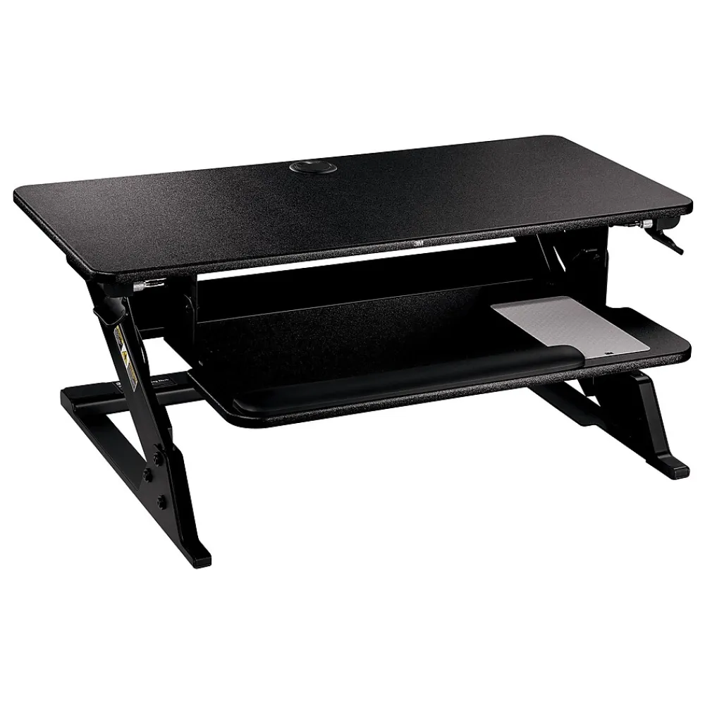 Standing Desks*3M Precision Standing Desk 35"W Manual Adjustable Desk Riser with Gel Wrist Rest and Precise Mouse Pad, Black (SD60B)