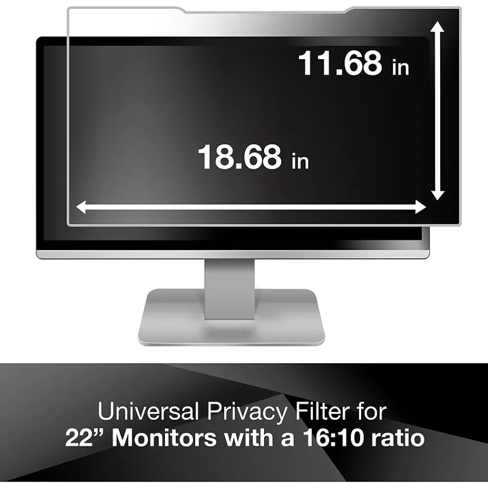 Privacy Filter for 22" Widescreen Monitor, 16:10 Aspect Ratio (PF220W1B)<3M Clearance