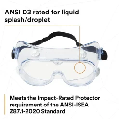 3M Safety Splash Goggle 334, Clear Lens (40660)