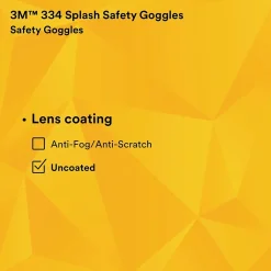3M Safety Splash Goggle 334, Clear Lens (40660)