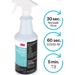 TB Quat Disinfectant Ready-To-Use Cleaner, Lemon, 32 oz., 12/Carton (7100034339)<3M Hot