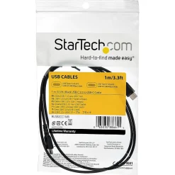 1m USB A to USB C Charging Cable - Durable Fast Charge & Sync USB 2.0 to USB Type C Data Cord - Aramid Fiber M/M 3A Black<StarTech Online