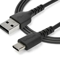 1m USB A to USB C Charging Cable - Durable Fast Charge & Sync USB 2.0 to USB Type C Data Cord - Aramid Fiber M/M 3A Black<StarTech Online