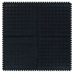 M + A Matting M+A Matting Hog Heaven III Comfort Anti-Fatigue Mat, 1.5' x 1.5', Black Center (447101100)