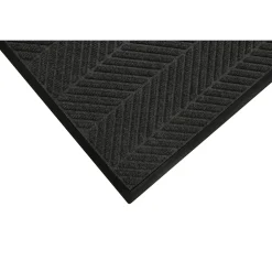 M + A Matting M+A Matting WaterHog Max Herringbone Classic Mat, Smooth, 6' x 6', Black Smoke (22407066170)