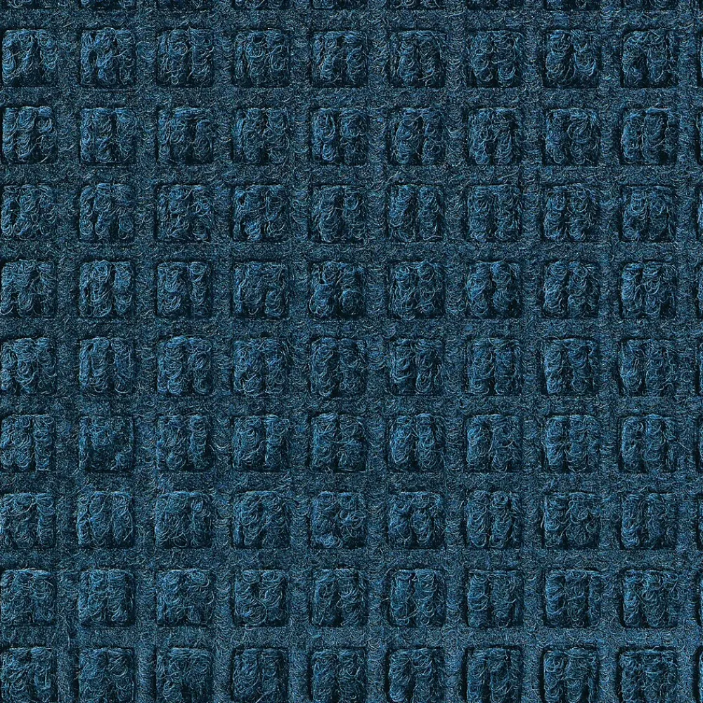 M + A Matting M+A Matting WaterHog Squares Classic Mat, Universal Cleated, 4' x 10', Navy (20061410070)