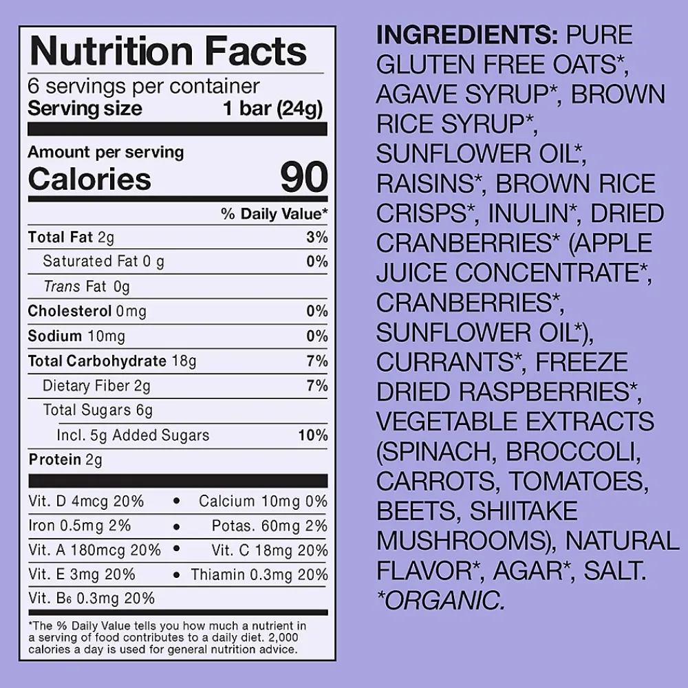 MadeGood Gluten Free Mixed Berry Granola Bar, 0.85 oz., 6 Bars/Box (307-00245)