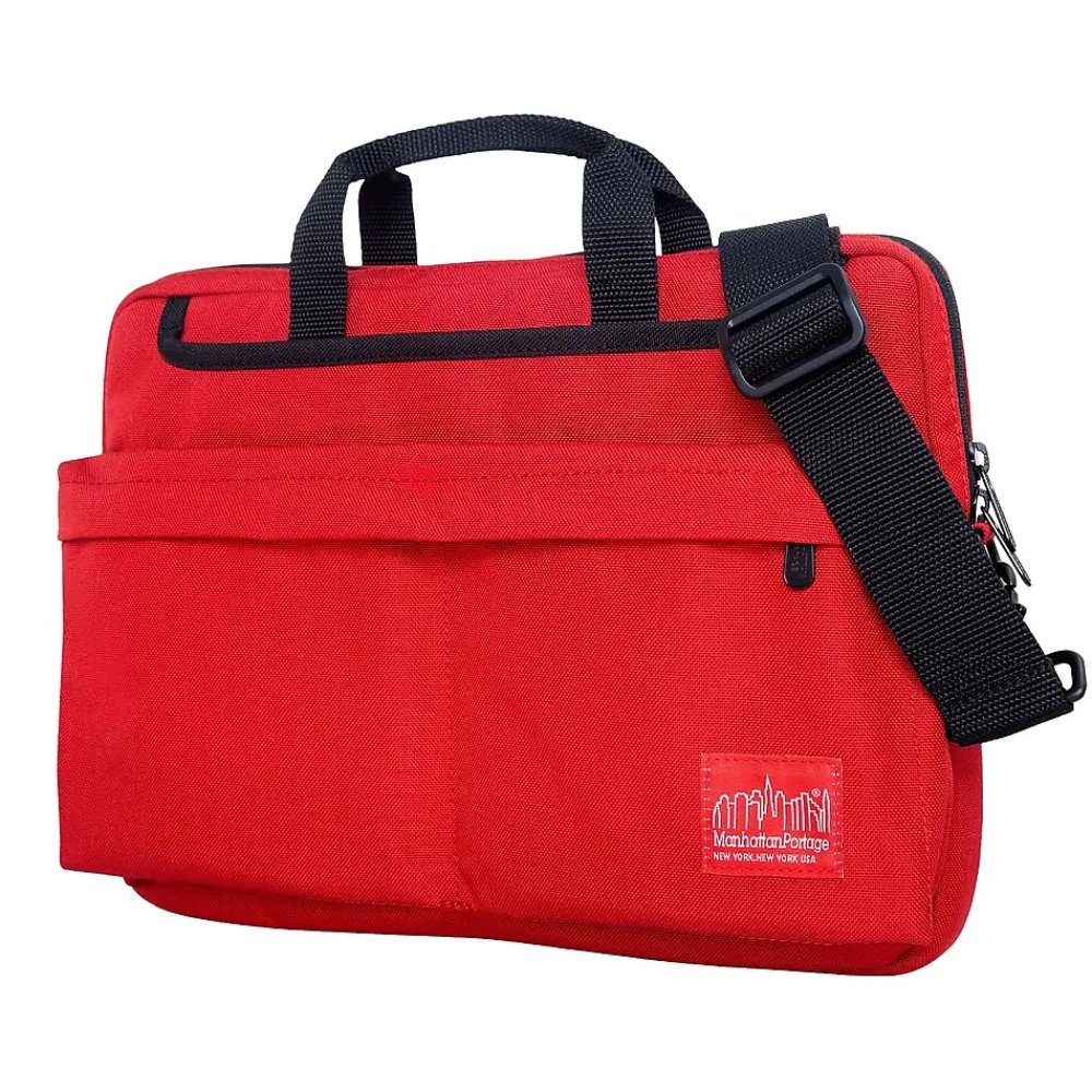 Laptop Bags|Manhattan Portage Convertible 13" Fabric Water Resistant Laptop Bag, Red (1731 RED)