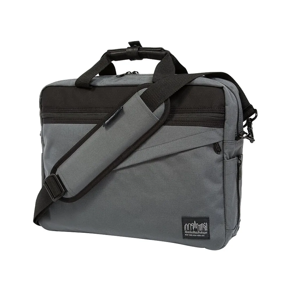 Second Avenue Fabric Water-Resistant Briefcase, Gray (1741-BL GRY)<Manhattan Portage Clearance