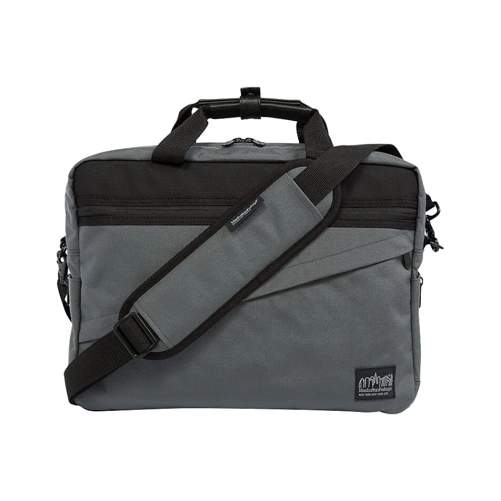 Second Avenue Fabric Water-Resistant Briefcase, Gray (1741-BL GRY)<Manhattan Portage Clearance
