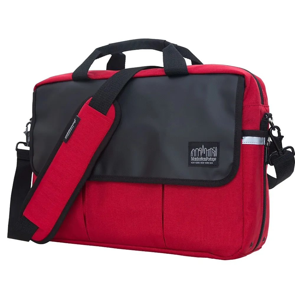 Webb Convertible Briefcase Red (1448-BL RED)<Manhattan Portage Clearance