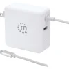 Power Delivery Wall Charger with Built-in USB-C Cable, 60-Watts, White, (180245)<Manhattan New
