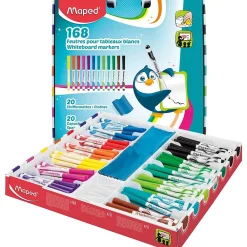 Markers|Maped ® Marker 'Peps Dry Erase Markers School Pack, Bullet Tip, Assorted Colors, Pack of 168 (MAP741804)