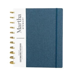Notebooks|Martha Stewart Customizable Notebook, 9.5" x 11.38", Ruled, 60 Sheets, Navy (MS110N)