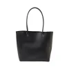 Deluxe Black Faux Leather Tote, Medium (MS106D)<Martha Stewart New