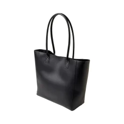 Deluxe Black Faux Leather Tote, Medium (MS106D)<Martha Stewart New