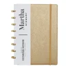 Notebooks|Martha Stewart Gold Faux Leather Junior Discbound Notebook (MS102F)