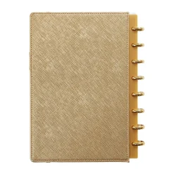Notebooks|Martha Stewart Gold Faux Leather Junior Discbound Notebook (MS102F)