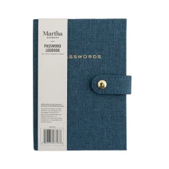 Notebooks|Martha Stewart Password Book, 4" x 5.5", Ruled, 72 Sheets, Navy (MS110H)