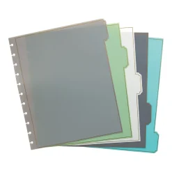 Dividers|Martha Stewart Poly Divider, 5 Tabs, Assorted Colors, 1 Set (MS102C)