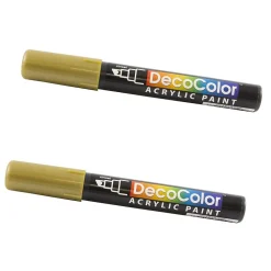 Markers|JAM Paper Marvy Uchida Acrylic Paint Markers, Chisel Tip, Gold, 2/Pack (526315GOa)