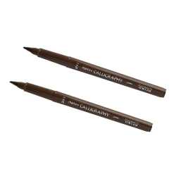 Pens|Marvy Uchida Calligraphy Pen Set, Ultra Fine, Brown Markers, 2/Pack (6506112a)