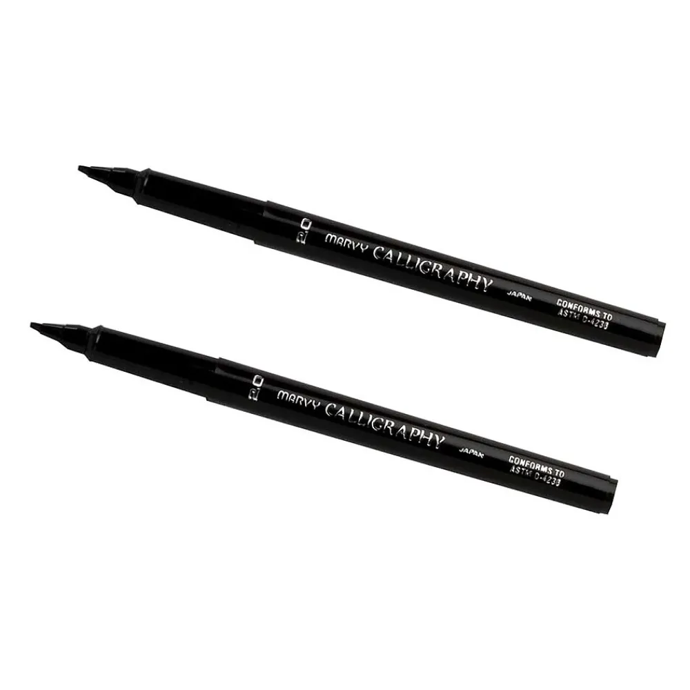 Pens|Marvy Uchida Calligraphy Pen Set, Ultra Fine, Black, 2/Pack (6504953a)