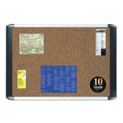 Bulletin*MasterVision Tech Cork Board, 72" x 48", Tan Surface, Silver/Black Aluminum Frame (BVCMVI270501)