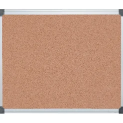 Bulletin*MasterVision ® Value Cork Bulletin Board with Aluminum Frame, 24" x 36", Silver (BVCCA031170)