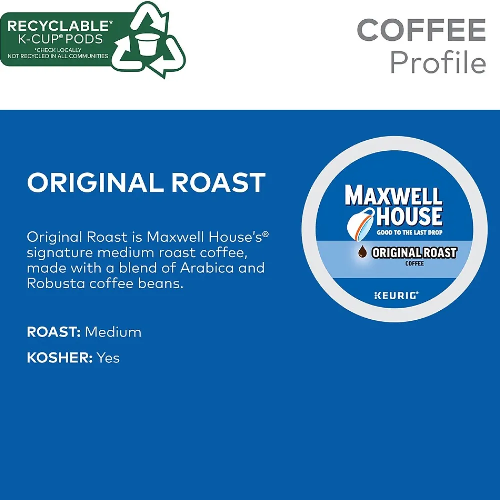 Maxwell House Original Roast Coffee, Keurig K-Cup Pod, Medium Roast, 96/Carton (5469CT)