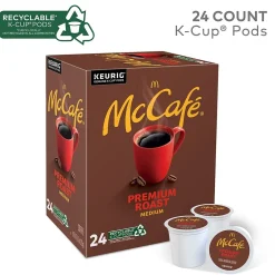McCafe Premium Roast Coffee Keurig® K-Cup® Pods, Medium Roast, 24/Box (5000201379)