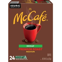 McCafe Premium Roast Decaf Coffee Keurig® K-Cup® Pods, Medium Roast, 24/Box (5000201380)