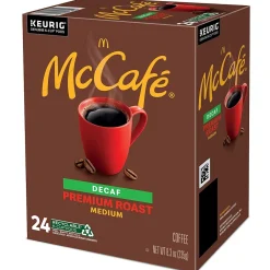 McCafe Premium Roast Decaf Coffee Keurig® K-Cup® Pods, Medium Roast, 24/Box (5000201380)