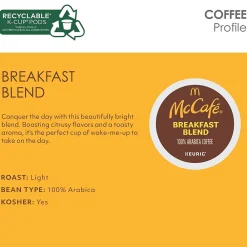 McCafe Premium Roast Decaf Coffee Keurig® K-Cup® Pods, Medium Roast, 96/Carton (080443CT)