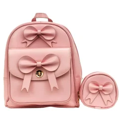 McKlein ACADIA Mini Bow Backpack with Coin Purse, Pink (99719)