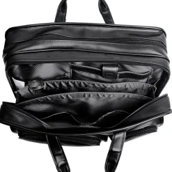 Clinton P Series Laptop Rolling Briefcase, Black Leather (88445)<McKlein Best