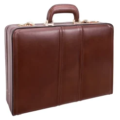 Coughlin Expandable Attache Briefcase, Top Grain Cowhide Leather, Brown (80464)<McKlein Online