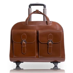 Davis L Series Laptop Briefcase, Brown Genuine Leather (96184A)<McKlein Hot