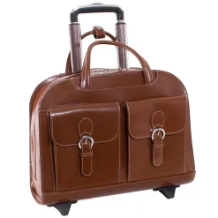 Davis L Series Laptop Briefcase, Brown Genuine Leather (96184A)<McKlein Hot