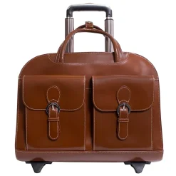 Davis L Series Laptop Briefcase, Brown Genuine Leather (96184A)<McKlein Hot