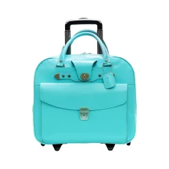 Laptop Bags|McKlein DENALI 15" Leather Laptop Bag, Aqua Blue (99708)