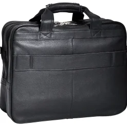 I Series Laptop Rolling Briefcase, Black Leather (43185)<McKlein Outlet
