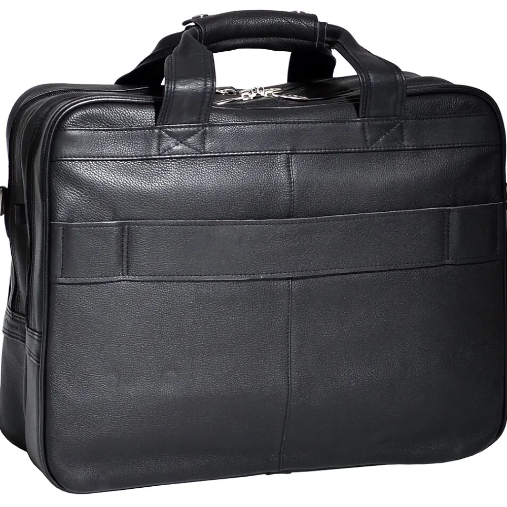 I Series Laptop Rolling Briefcase, Black Leather (43185)<McKlein Outlet