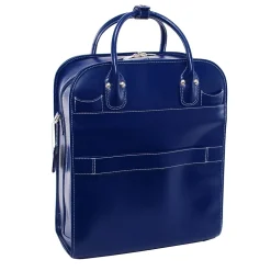 LA GRANGE W Series Laptop Rolling Briefcase, Navy Genuine Leather (96497)<McKlein Online