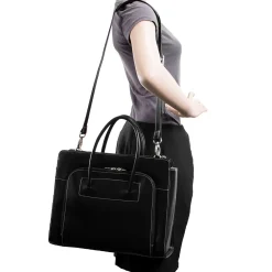 Lake Forest Ladies' Laptop Briefcase, Top Grain Cowhide Leather, Black (94335)<McKlein Discount