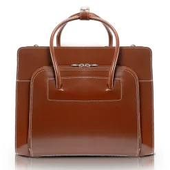 LAKE FOREST W Series Laptop Briefcase, Brown Genuine Leather (94334)<McKlein