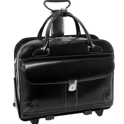 Lakewood, Checkpoint-Friendly Detachable Wheeled Laptop Briefcase, Top Grain Cowhide Leather, Black (96615)<McKlein Hot